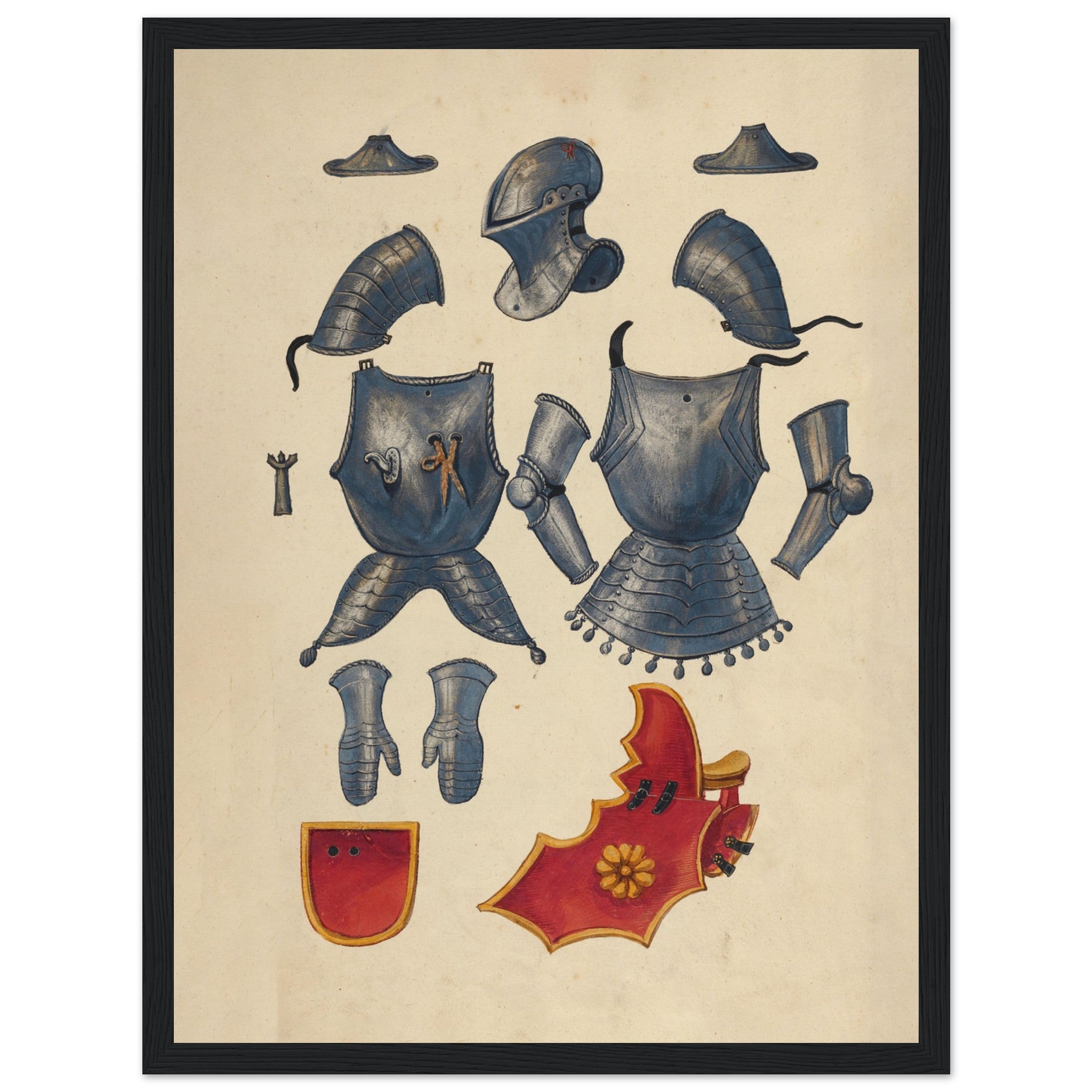 Stunning Medieval Knights manuscript poster featuring historic artwork. Perfect for history lovers, collectors & medieval decor. Shop now!