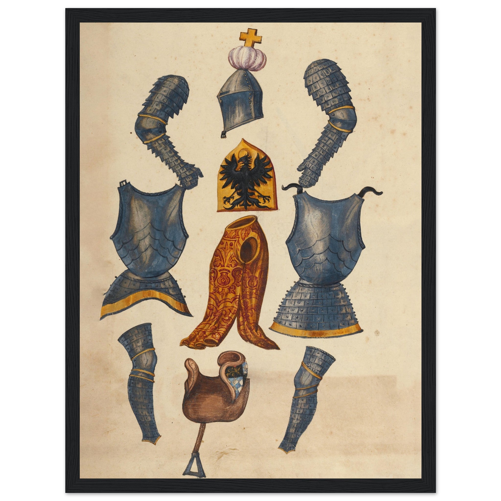 Stunning Medieval Knights Armor print, showcasing historic armor designs. Perfect for history buffs, collectors & medieval decor. Shop now!
