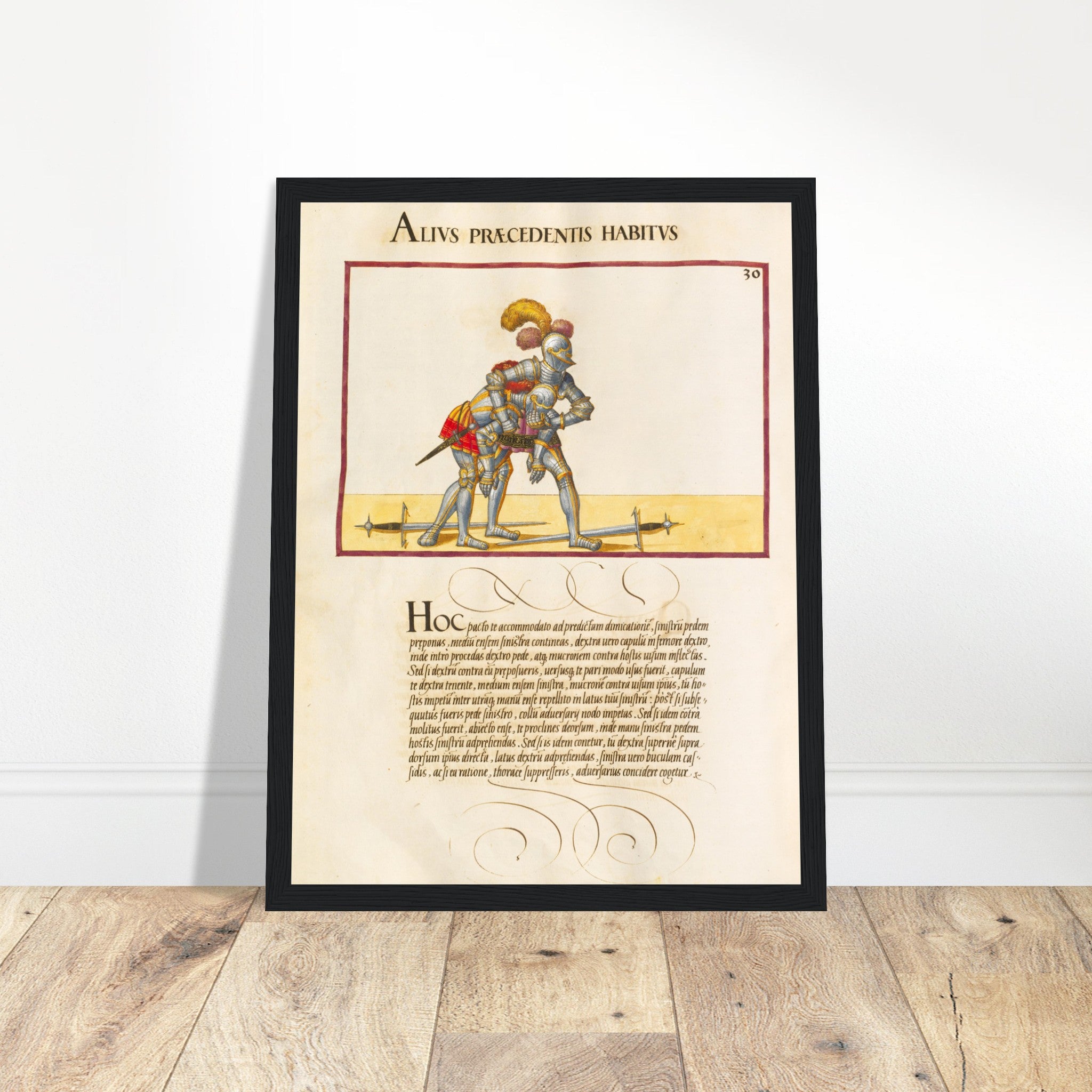 Bring the age of chivalry to your walls with this Medieval Codex Fighting Knights Poster. Featuring historic illustrations of armored knights in combat, this vintage-style print is perfect for history buffs, medieval art collectors, and lovers of historic battles. Inspired by ancient manuscripts and illuminated codices, this historic wall art adds a touch of medieval grandeur to your home, study, or library. Order now and relive the epic battles of the Middle Ages!