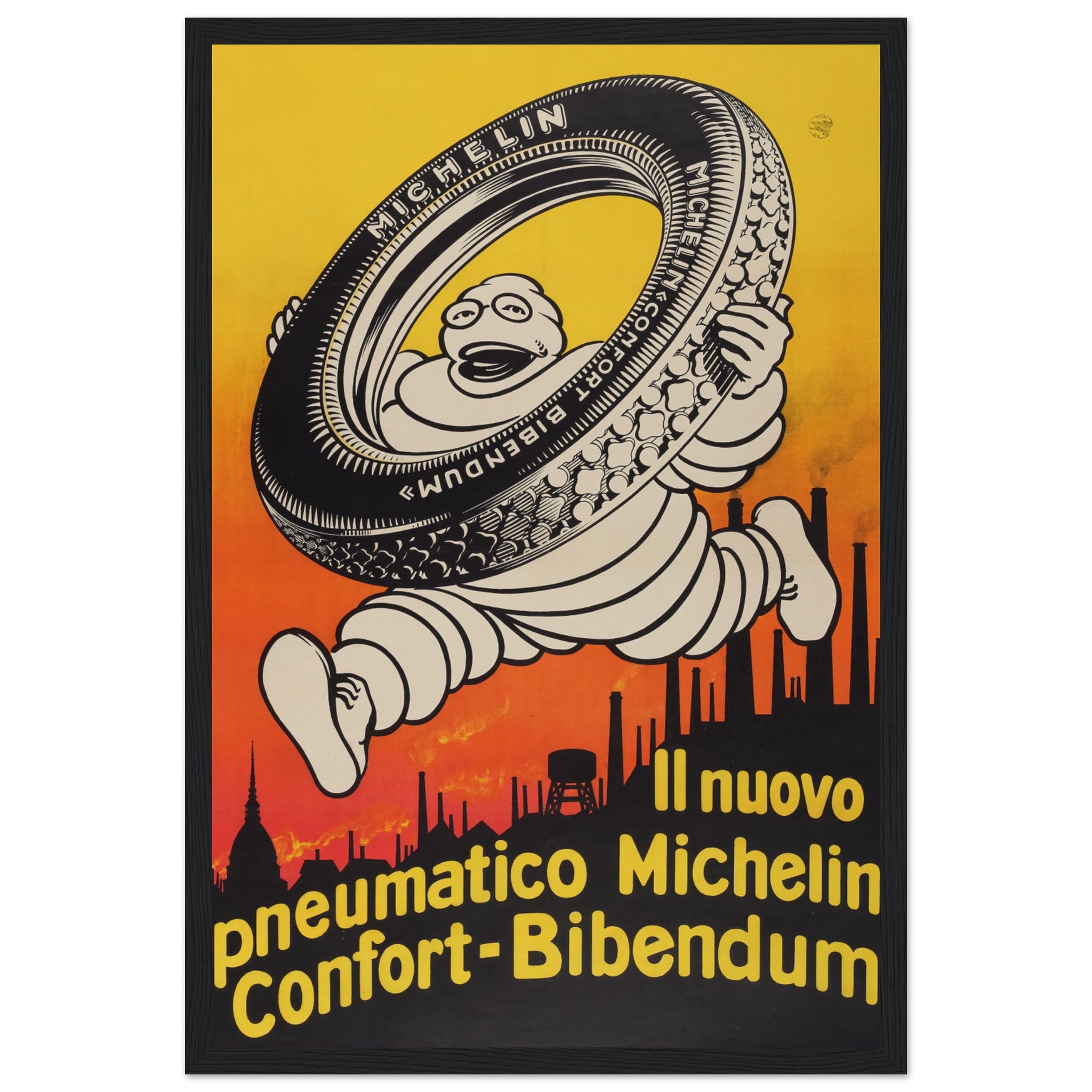  Iconic Michelin vintage poster featuring classic Italian advertising design. Perfect for collectors, retro decor lovers, and automotive art fans.
