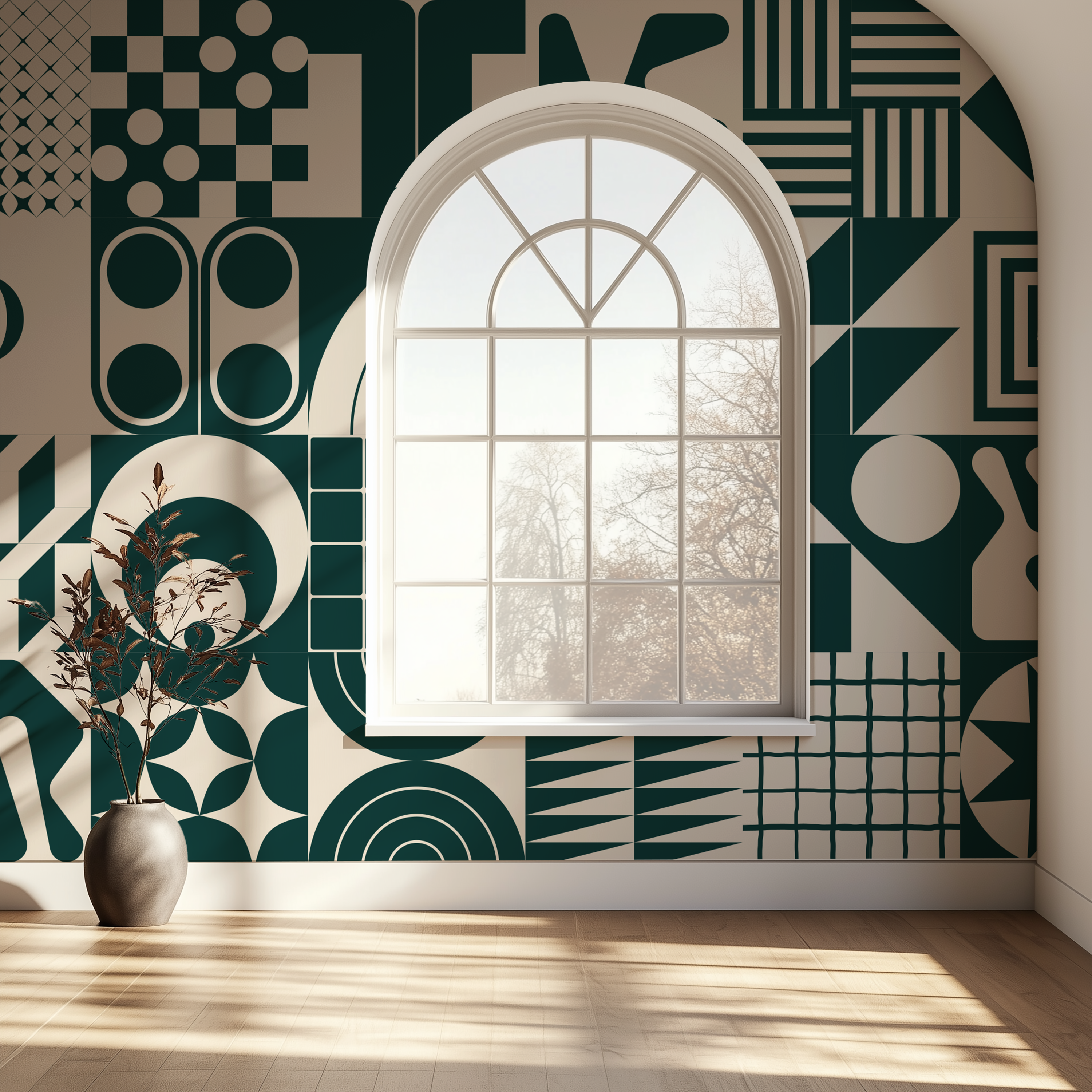 Abstract geometric pattern wallpaper, modern wall mural, graphic wallpaper, contemporary interior wallpaper, geometric home decor, premium wallpaper