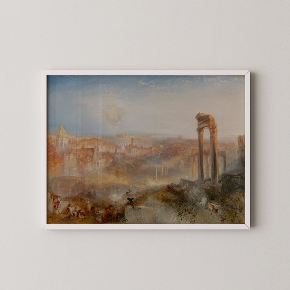 Modern Rome - Campo Vaccino (2011.6) by Joseph Mallord William Turner, art print in a white frame