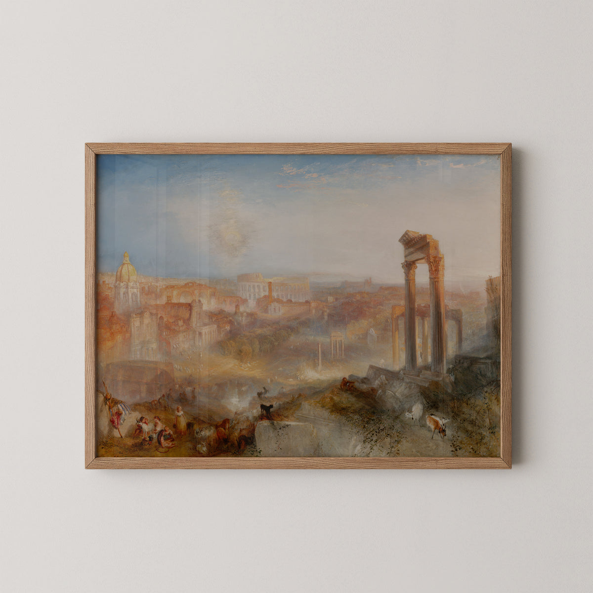 Modern Rome - Campo Vaccino (2011.6) by Joseph Mallord William Turner, art print in a natural wood frame