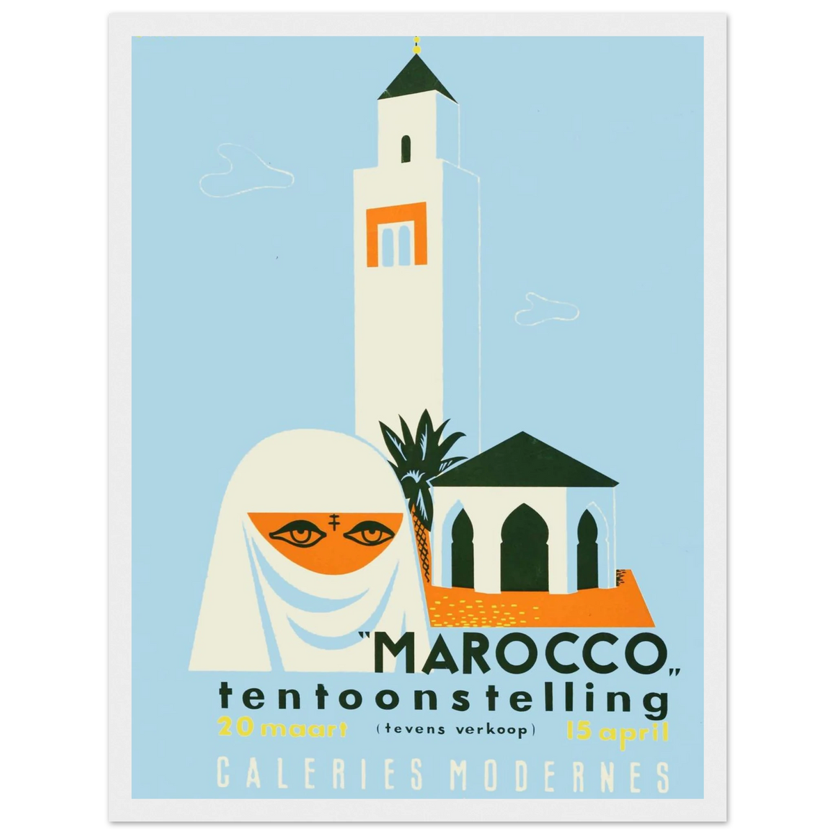 Vintage Morocco Travel Poster – print detail
