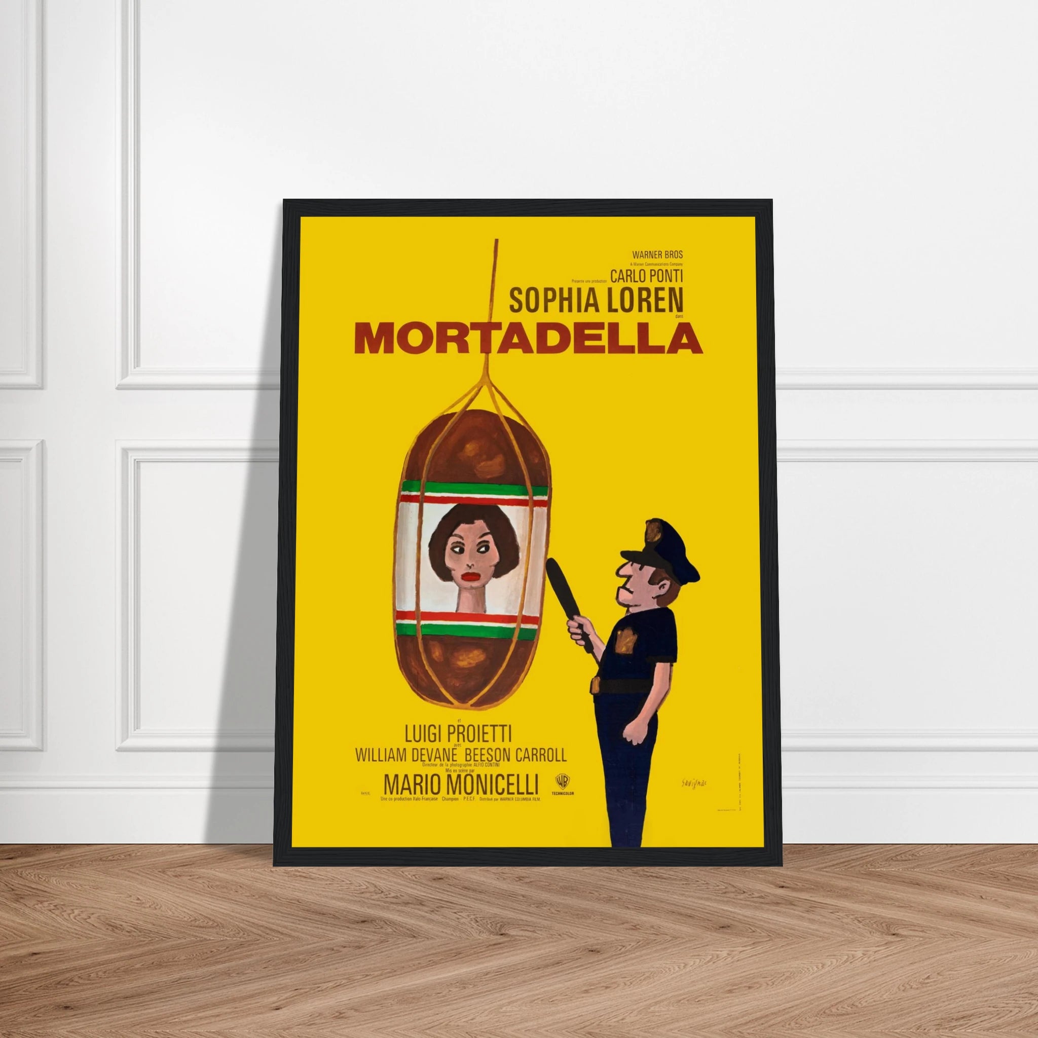 Celebrate the golden age of Italian cinema with this vintage Mortadella movie poster, starring the legendary Sofia Loren. Also known as Lady Liberty (1971), this cult classic combines humor, politics, and charm, brought to life by Loren’s iconic performance. Perfect for collectors of retro film posters, Sofia Loren memorabilia, and fans of 70s international cinema, this high-quality print adds timeless elegance and character to any home theater, studio, or living room. Own a piece of Italian film history – 