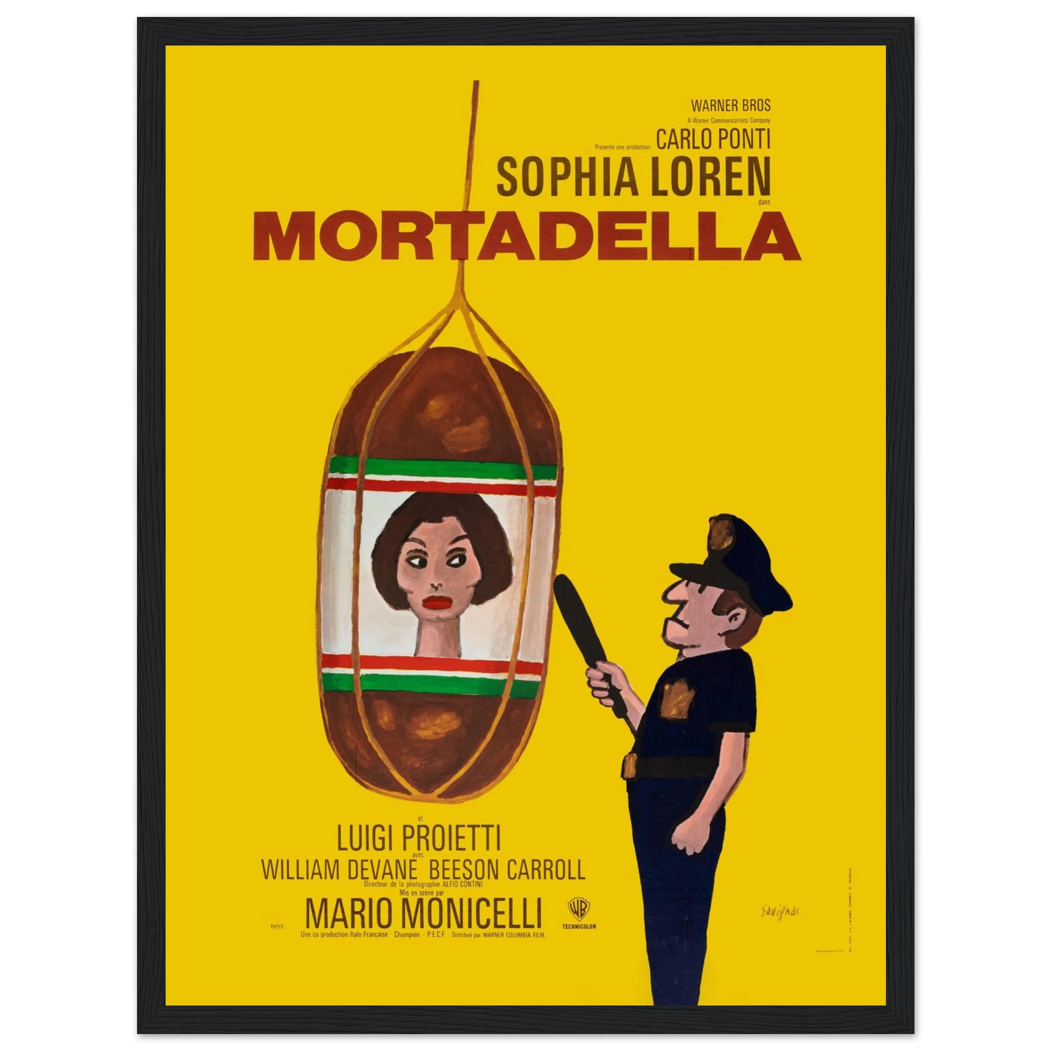 Celebrate the golden age of Italian cinema with this vintage Mortadella movie poster, starring the legendary Sofia Loren. Also known as Lady Liberty (1971), this cult classic combines humor, politics, and charm, brought to life by Loren’s iconic performance. Perfect for collectors of retro film posters, Sofia Loren memorabilia, and fans of 70s international cinema, this high-quality print adds timeless elegance and character to any home theater, studio, or living room. Own a piece of Italian film history – 