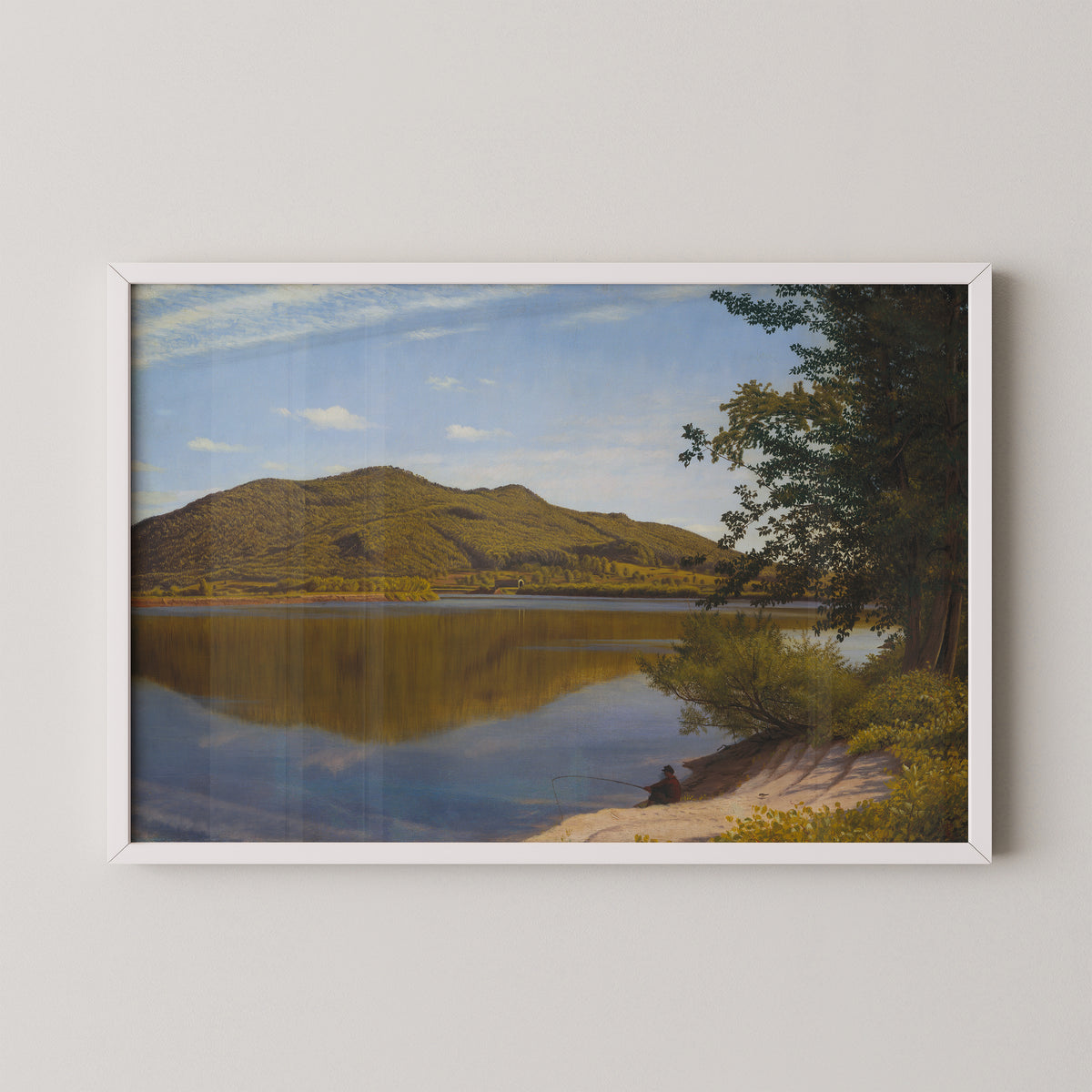 Mount Tom by Thomas Charles Farrer, art print in a white frame
