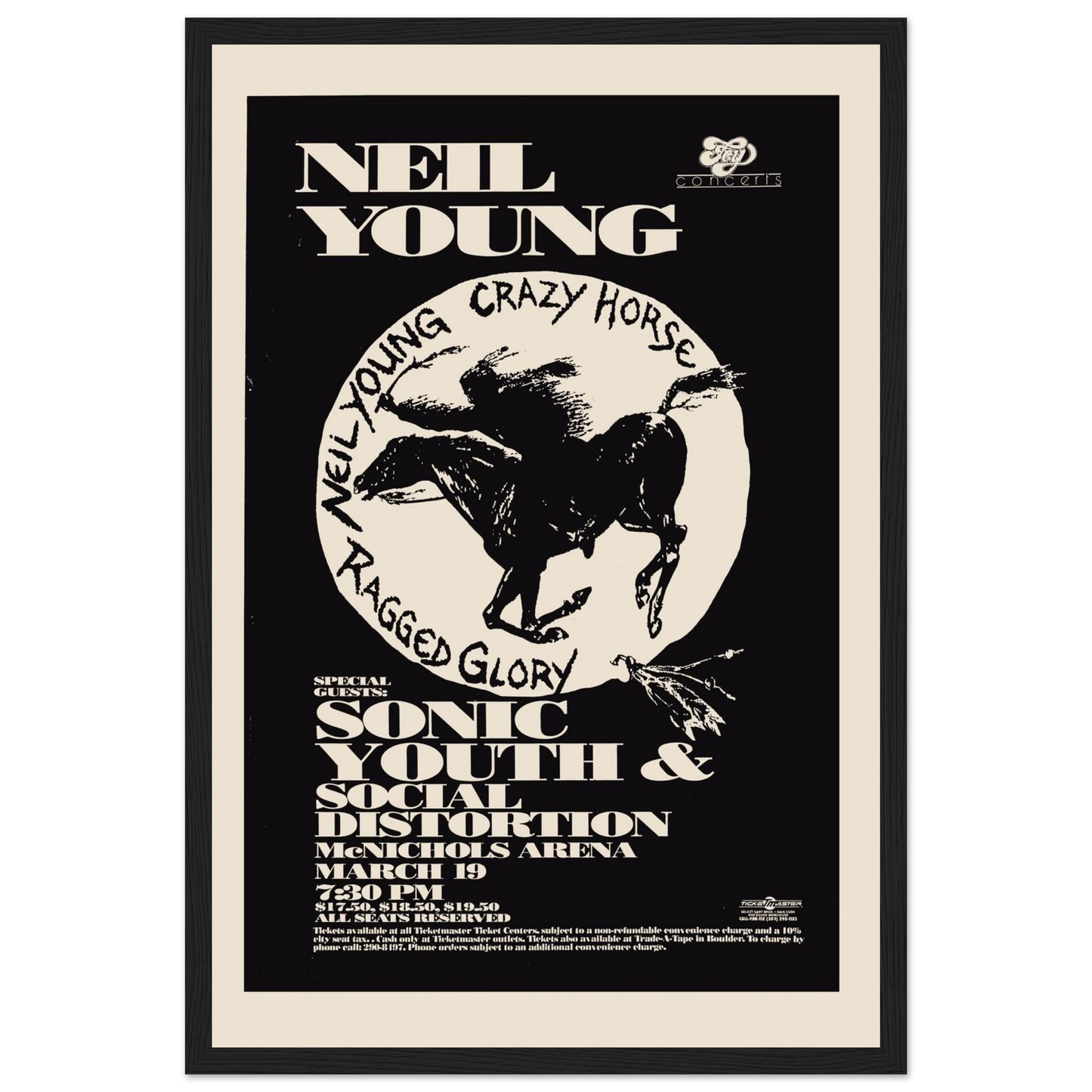 Capture the soul of folk rock history with this vintage Neil Young concert poster, a tribute to one of music’s most influential voices. With its classic design, raw aesthetic, and authentic vintage appeal, this poster channels the energy of Neil Young’s unforgettable live performances. Perfect for collectors, music enthusiasts, or anyone curating a retro-inspired space, this print adds a layer of depth, nostalgia, and authenticity to your decor. Printed on high-quality archival stock, it’s a timeless piece 