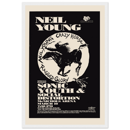 Vintage rock wall decor print featuring Neil Young, a timeless piece for studios, lounges, or retro-inspired interiors.