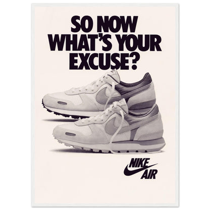 Classic Nike Air running shoe poster with vintage aesthetic and motivational message, great gift for sneaker enthusiasts.