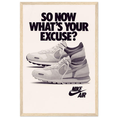 Retro Nike Air poster with minimalist sneaker design and motivational text — stylish wall art for collectors and sneakerheads