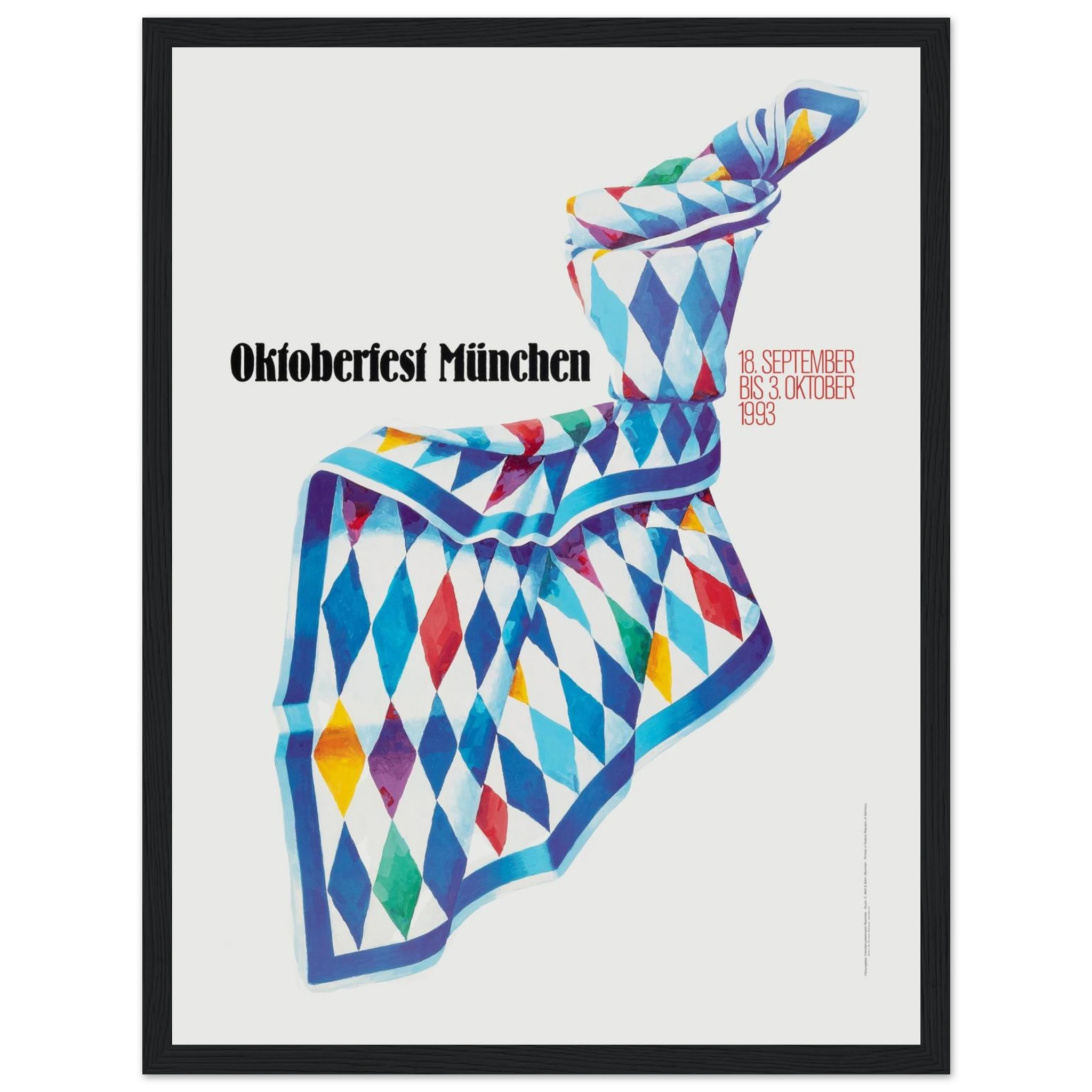 Capture the spirit of the world’s most famous beer festival with this authentic 1993 Munich Oktoberfest vintage poster. Featuring classic Bavarian imagery—beer steins, traditional costumes, and festive flair—this artwork is a nostalgic tribute to German folk culture and the vibrant atmosphere of Theresienwiese. Ideal for collectors of Oktoberfest memorabilia, fans of European travel posters, and anyone who loves German heritage, this piece makes the perfect decor for your home bar, pub, or rustic kitchen. R