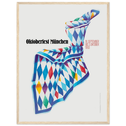 Vintage Oktoberfest wall art poster from 1993, perfect for home bars, pubs, or collectors of European beer memorabilia.