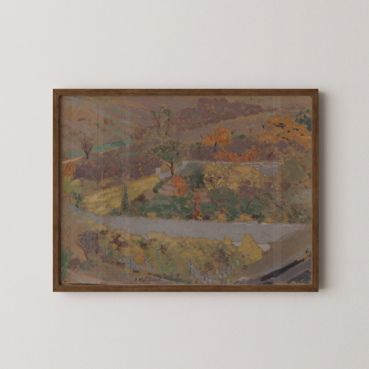 Orchard by Édouard Vuillard, art print in a dark wood frame