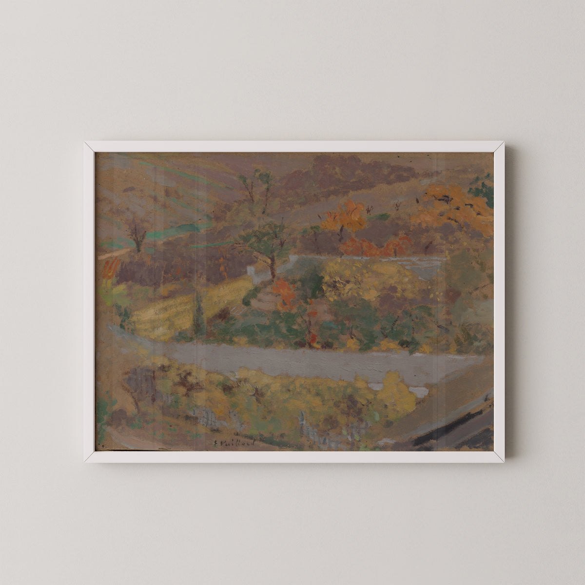 Orchard by Édouard Vuillard, art print in a white frame