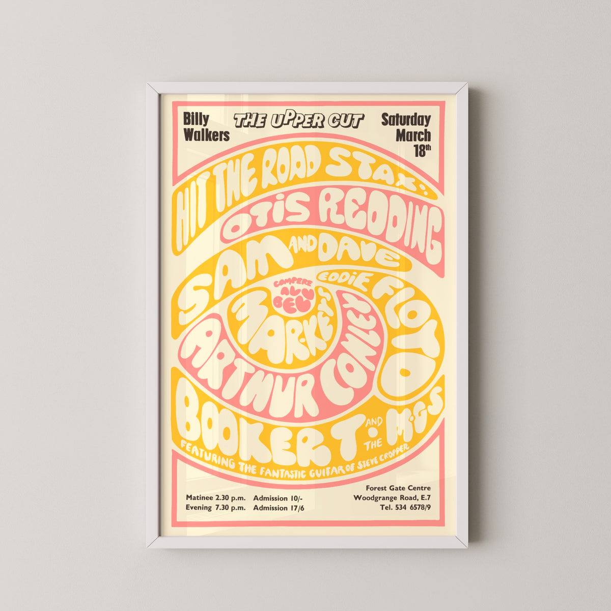 otis redding poster – white frame mockup