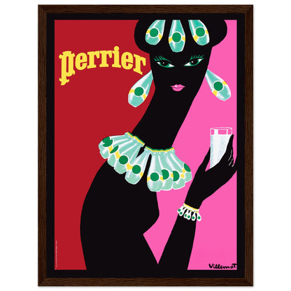 Artistic Perrier vintage illustration perfect for French café aesthetic home decoration