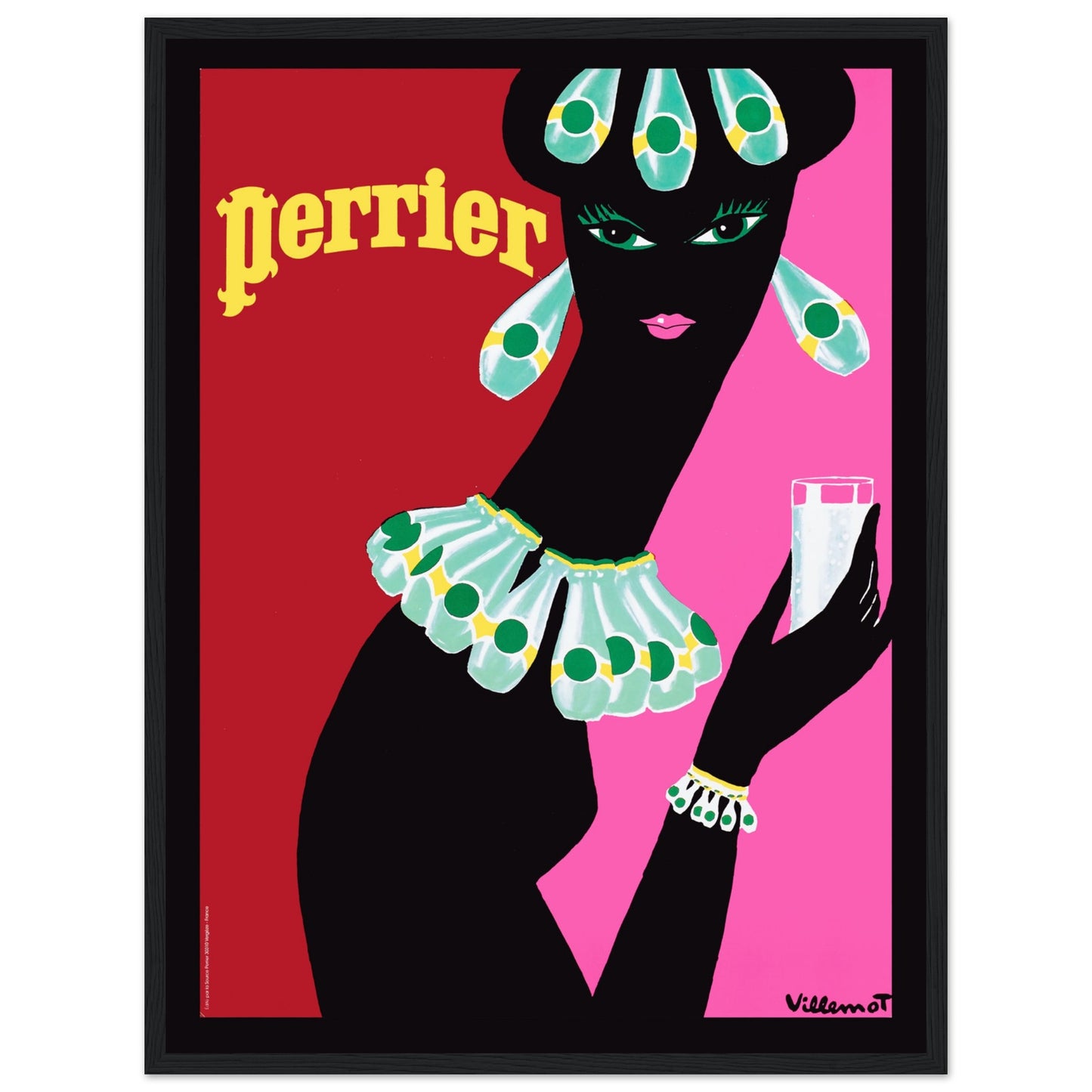 Colorful Perrier pop art print ideal for mid century modern wall decor