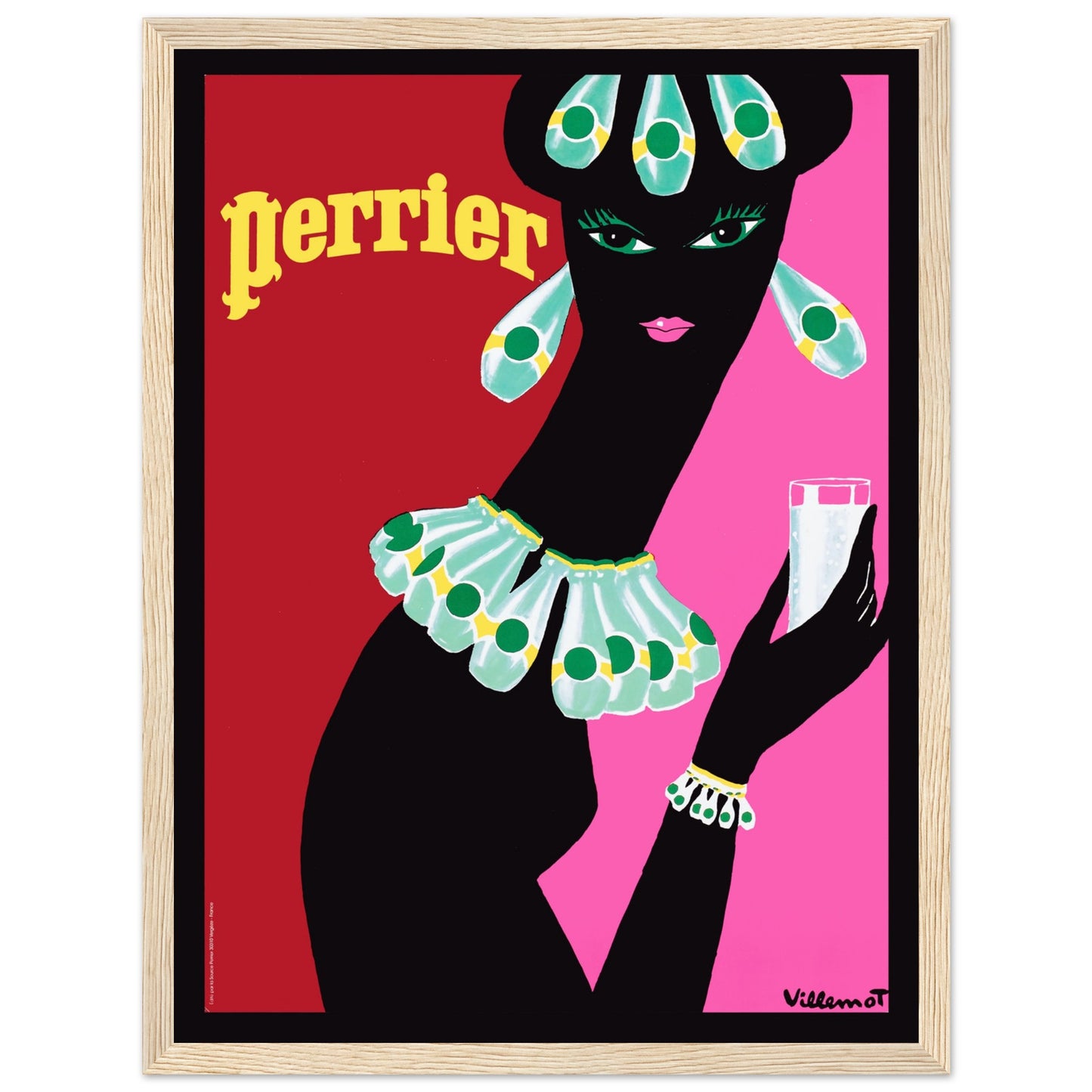 Perrier collectible vintage advertising artwork with unique graphic style and bright colors