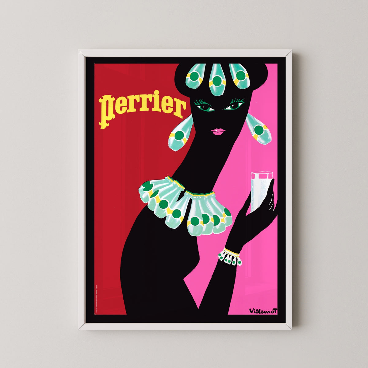 perrier vintage poster – white frame mockup