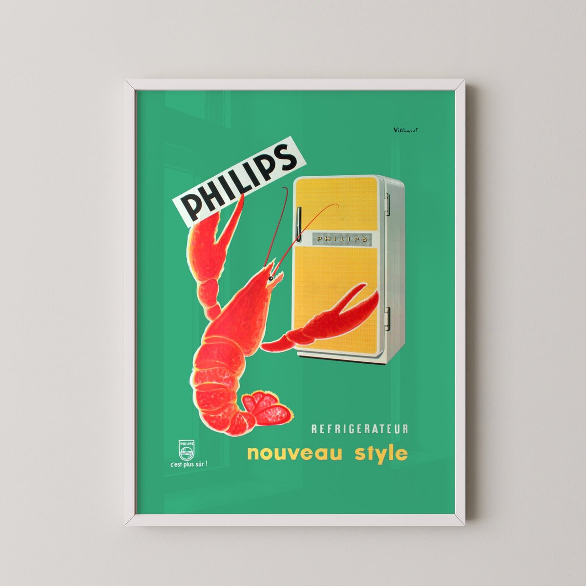 philips lobster poster – white frame mockup