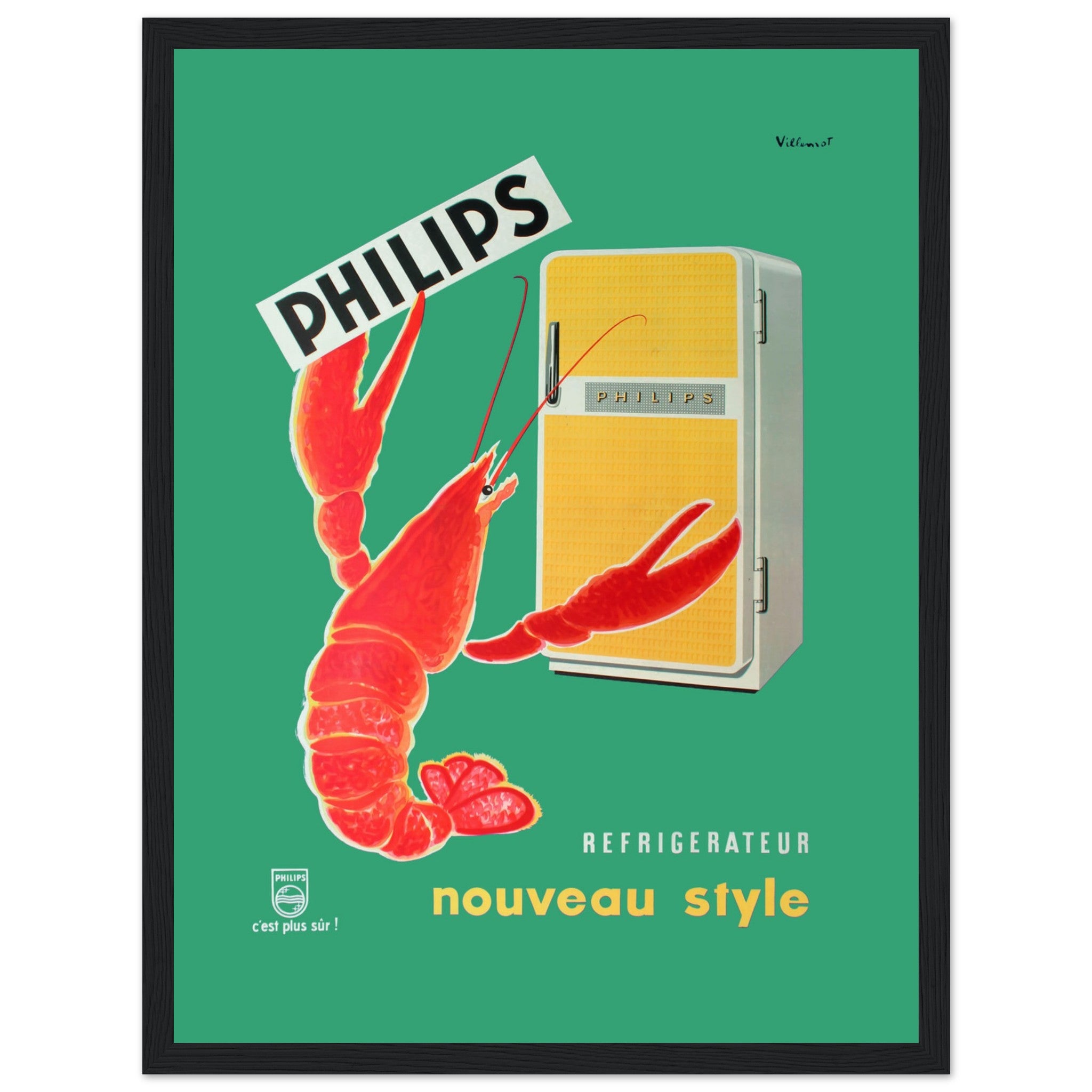 Elegant vintage lobster poster featuring classic French culinary art. Perfect for kitchens, seafood lovers & vintage decor. Shop now!