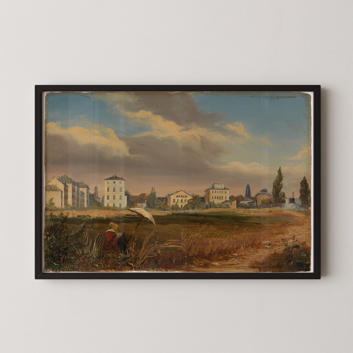 Plein Air Painter at the Outskirts of the City by Unknown author Unknown author, art print in a black frame