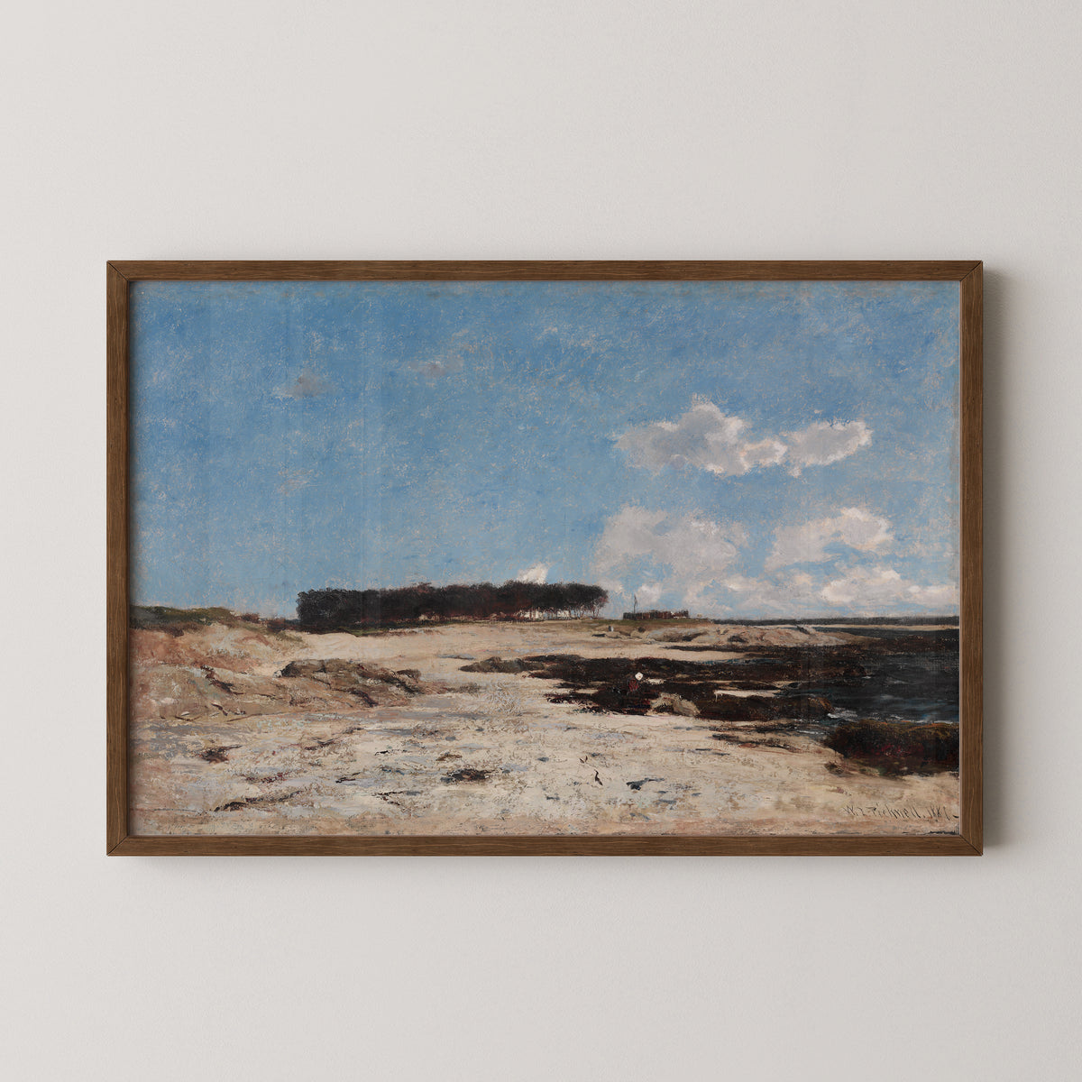 Pointe de Cabellou, Brittany by William L. Picknell, art print in a dark wood frame