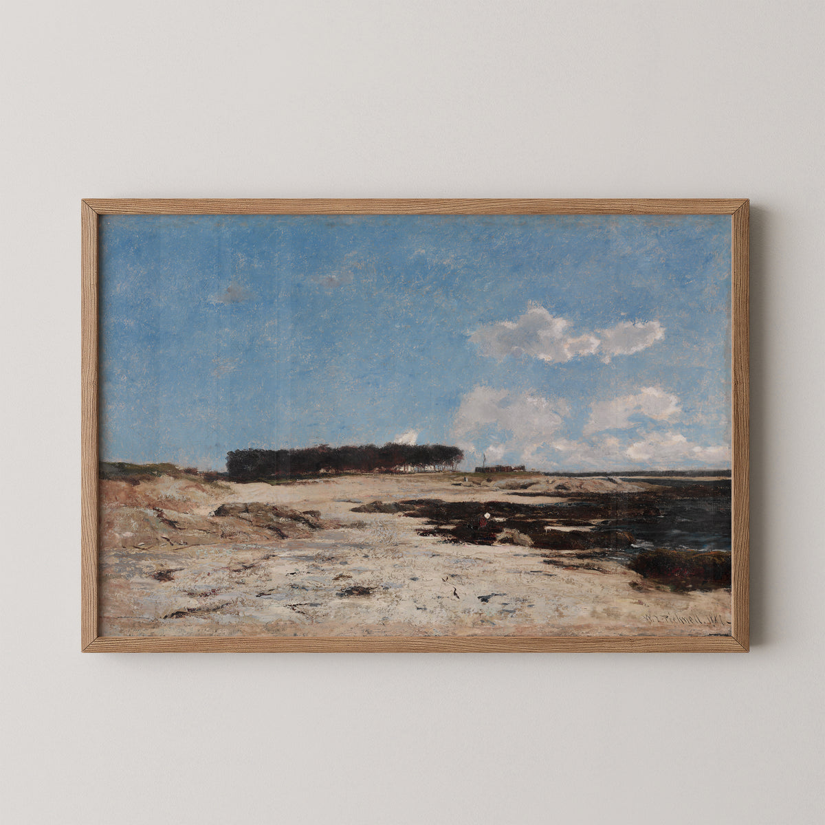Pointe de Cabellou, Brittany by William L. Picknell, art print in a natural wood frame