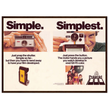 Retro photography art print showcasing the Polaroid SX-70 — stylish framed poster for studios or creative spaces.