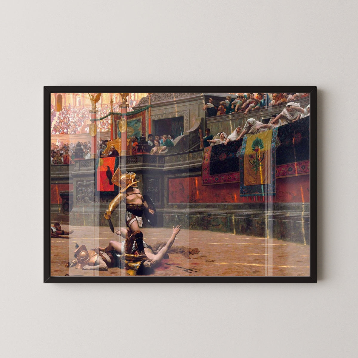 Pollice Verso – Jean-Léon Gérôme Gladiator Poster – black frame mockup