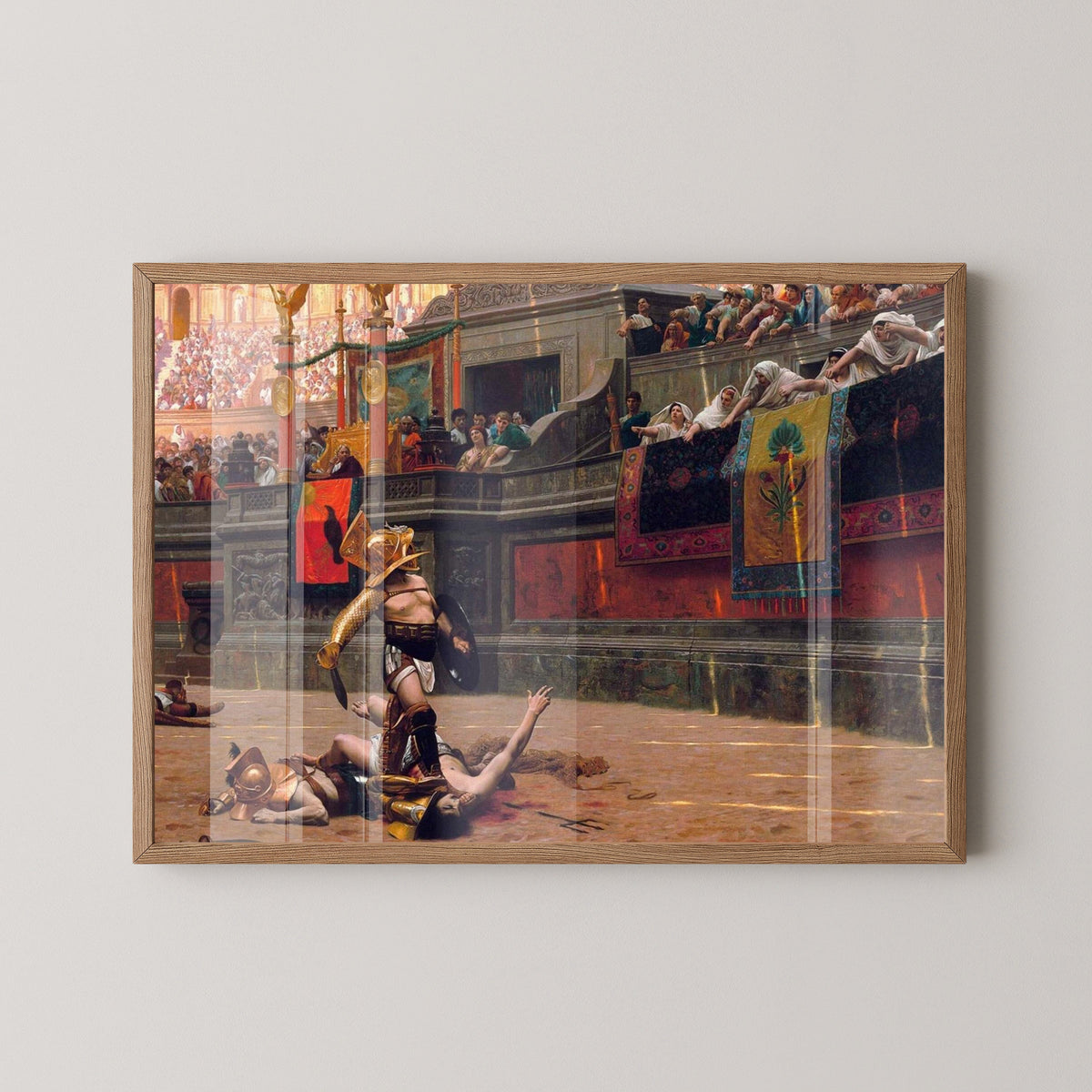 Pollice Verso – Jean-Léon Gérôme Gladiator Poster – light wood frame mockup