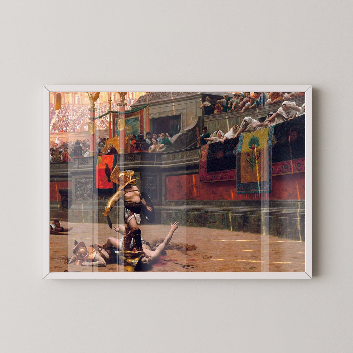 Pollice Verso – Jean-Léon Gérôme Gladiator Poster – white frame mockup