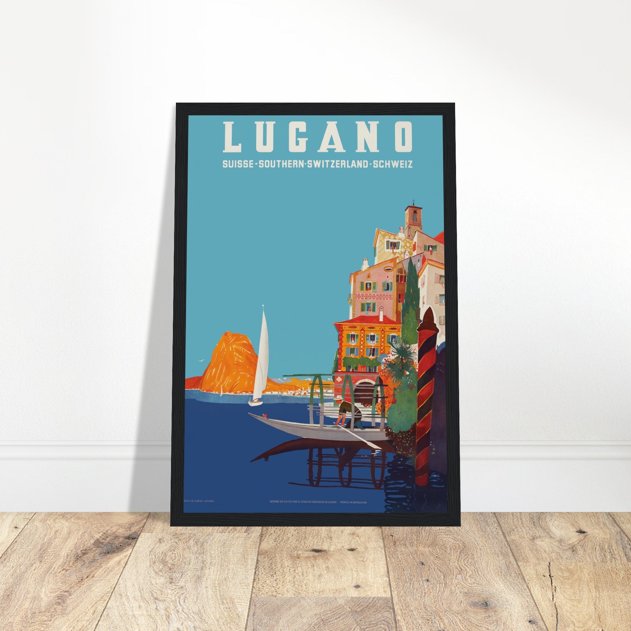 Add a touch of Swiss elegance to your space with this Lugano vintage poster. Featuring a retro design and breathtaking views of Switzerland’s landscapes, this poster highlights the charming beauty of Lugano. Ideal for home decor, travel enthusiasts, and collectors of Swiss memorabilia, it captures the essence of the city’s lake views, alpine beauty, and Swiss culture. Whether displayed in your living room, office, or bedroom, this Switzerland retro print brings timeless appeal to any wall. Order today and b