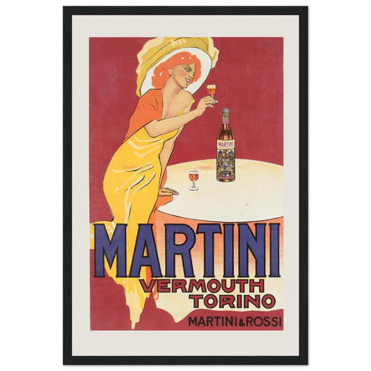 Step into the glamorous world of Italian aperitifs with this stunning Martini & Rossi Vermouth retro poster from Torino, Italy. Known worldwide for its iconic vermouth, Martini & Rossi has been a symbol of Italian sophistication since its founding in the 19th century. This vintage print beautifully captures the brand's classic elegance, blending vintage advertising style with a nod to Italy's rich drink heritage. Perfect for collectors of Italian advertising art, fans of vintage drink posters, and lovers of