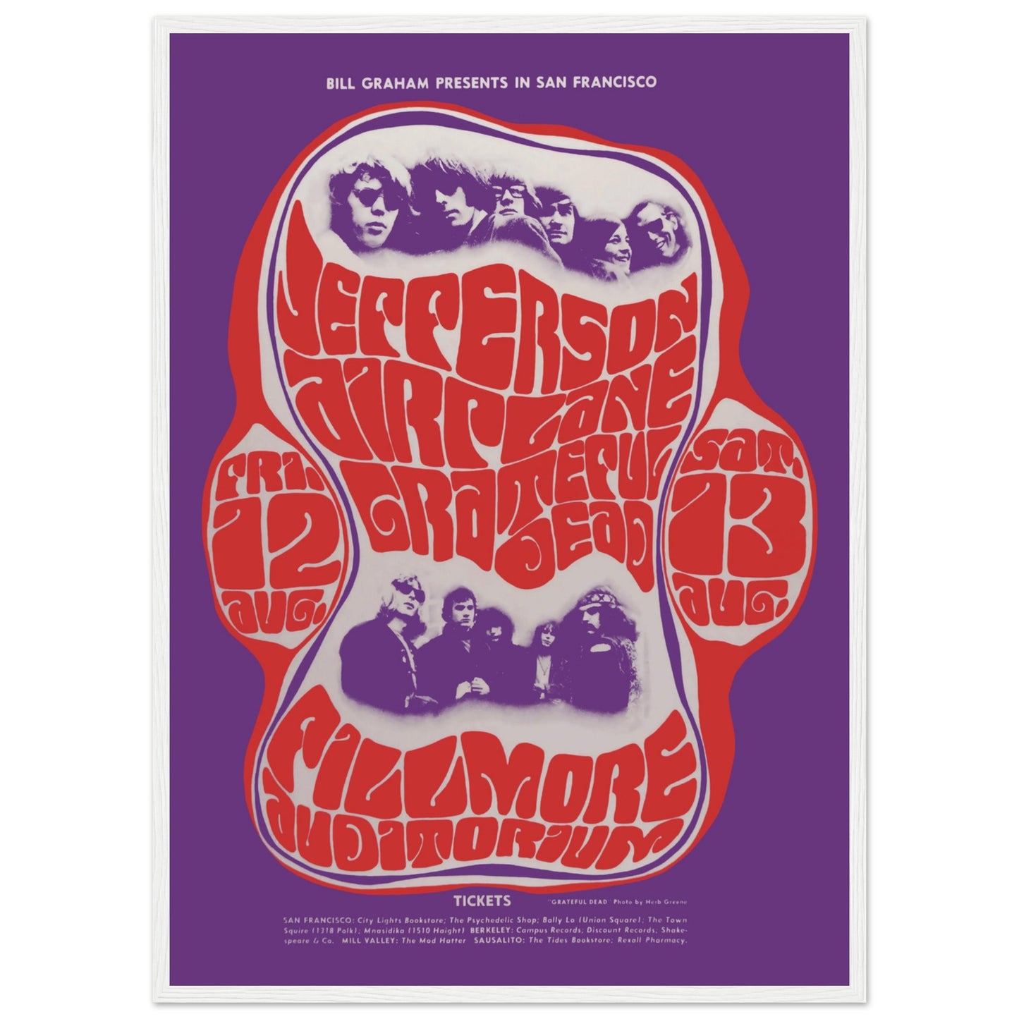 Retro San Francisco hippie-era rock poster with bold typography and vibrant design — inspired by 60s counterculture music art.