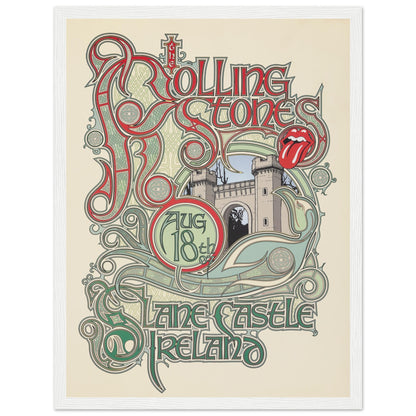 Rolling Stones Slane Castle concert artwork with Celtic inspired typography