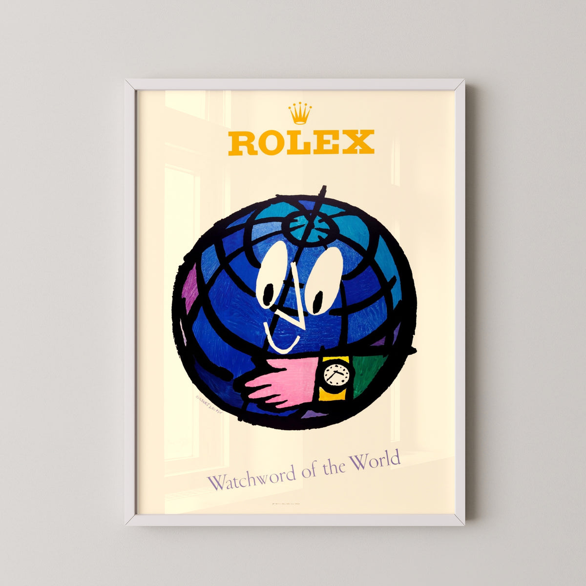 rolex marketing art poster – white frame mockup