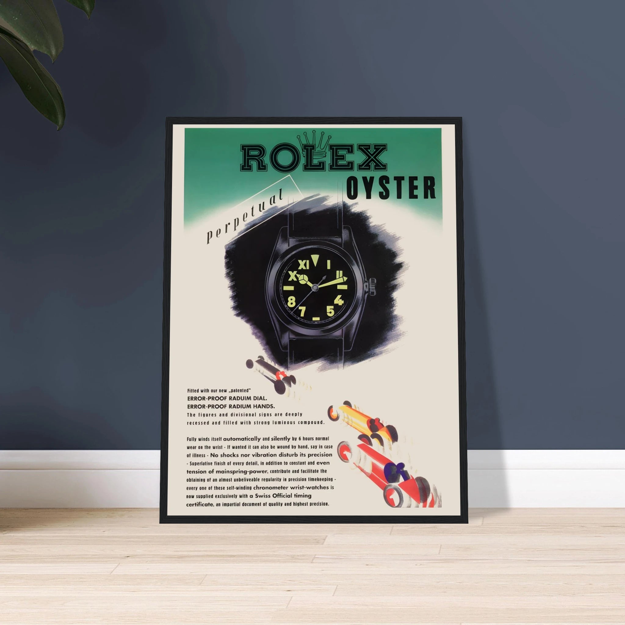 Honor timeless craftsmanship with this Rolex Oyster Perpetual poster, a refined tribute to one of the most iconic Swiss timepieces ever made. Known for its pioneering waterproof design and legendary self-winding movement, the Oyster Perpetual is a true symbol of precision, elegance, and legacy in horology. This vintage-style print is perfect for luxury watch collectors, Rolex enthusiasts, and those with a taste for mechanical excellence. Whether displayed in a home office, boutique, or modern loft, this art