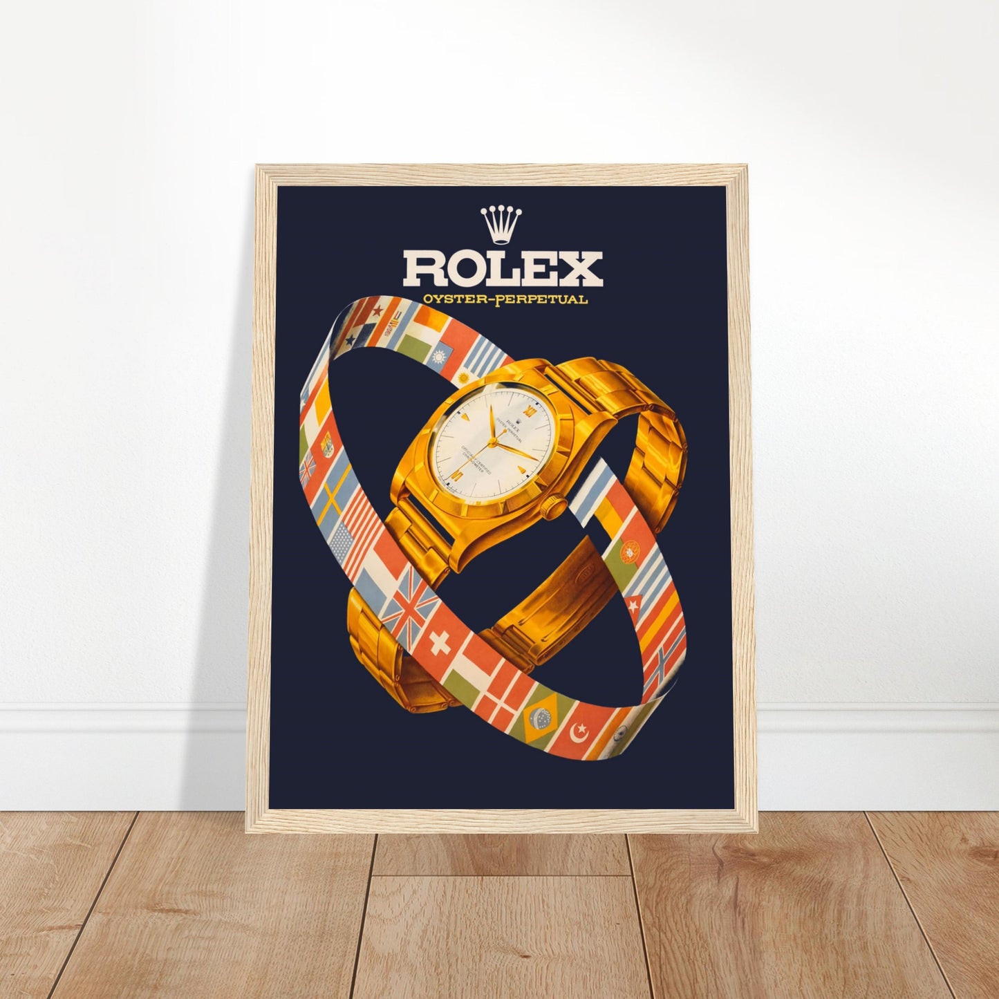 Elevate your space with the Rolex Oyster vintage poster—a stunning piece of luxury watch art that celebrates precision and elegance. Ideal for collectors and enthusiasts!