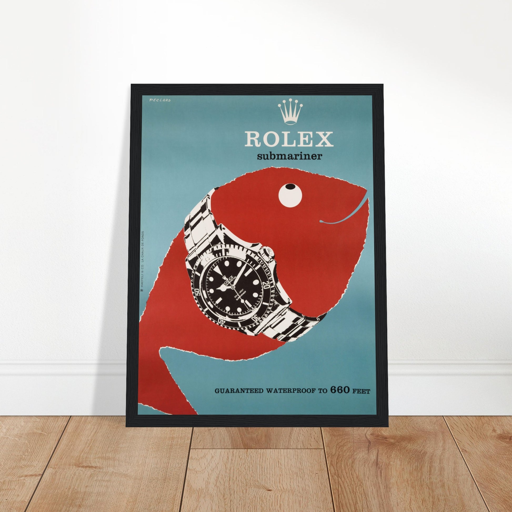 Elevate your space with this Rolex Submariner poster featuring the iconic luxury watch design. Perfect for watch collectors and enthusiasts. Shop now for this timeless piece of Rolex art!