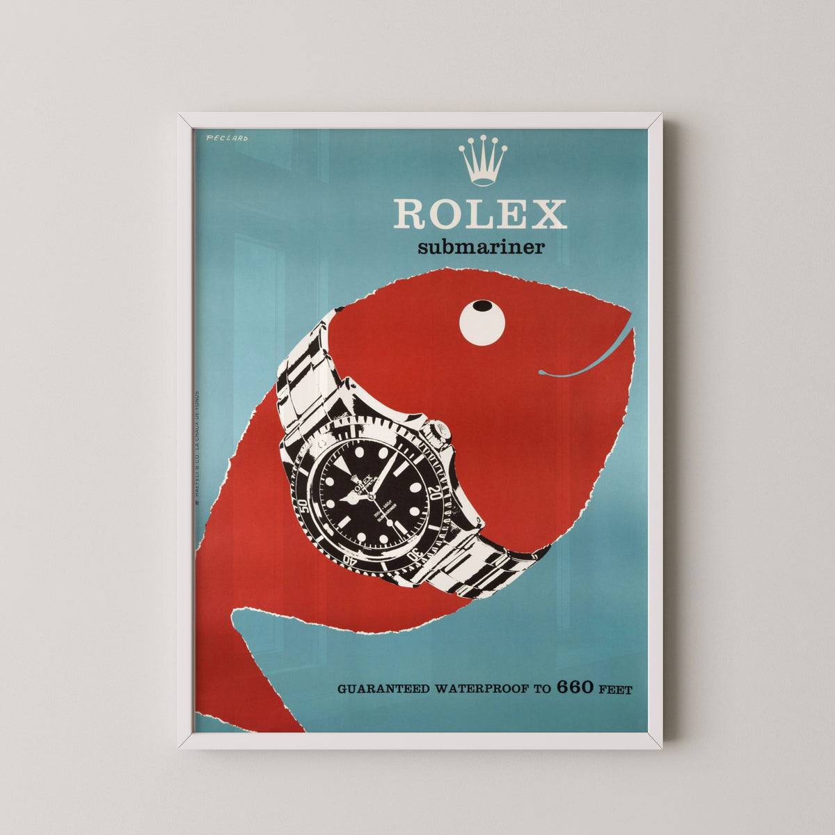 rolex submariner poster – white frame mockup