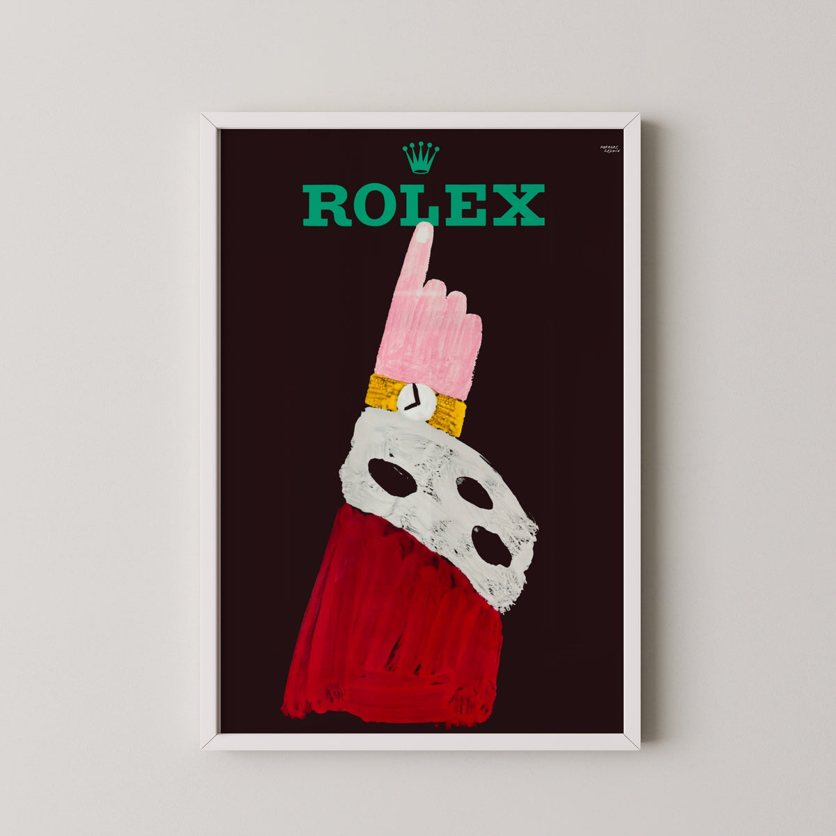 rolex vintage poster – white frame mockup