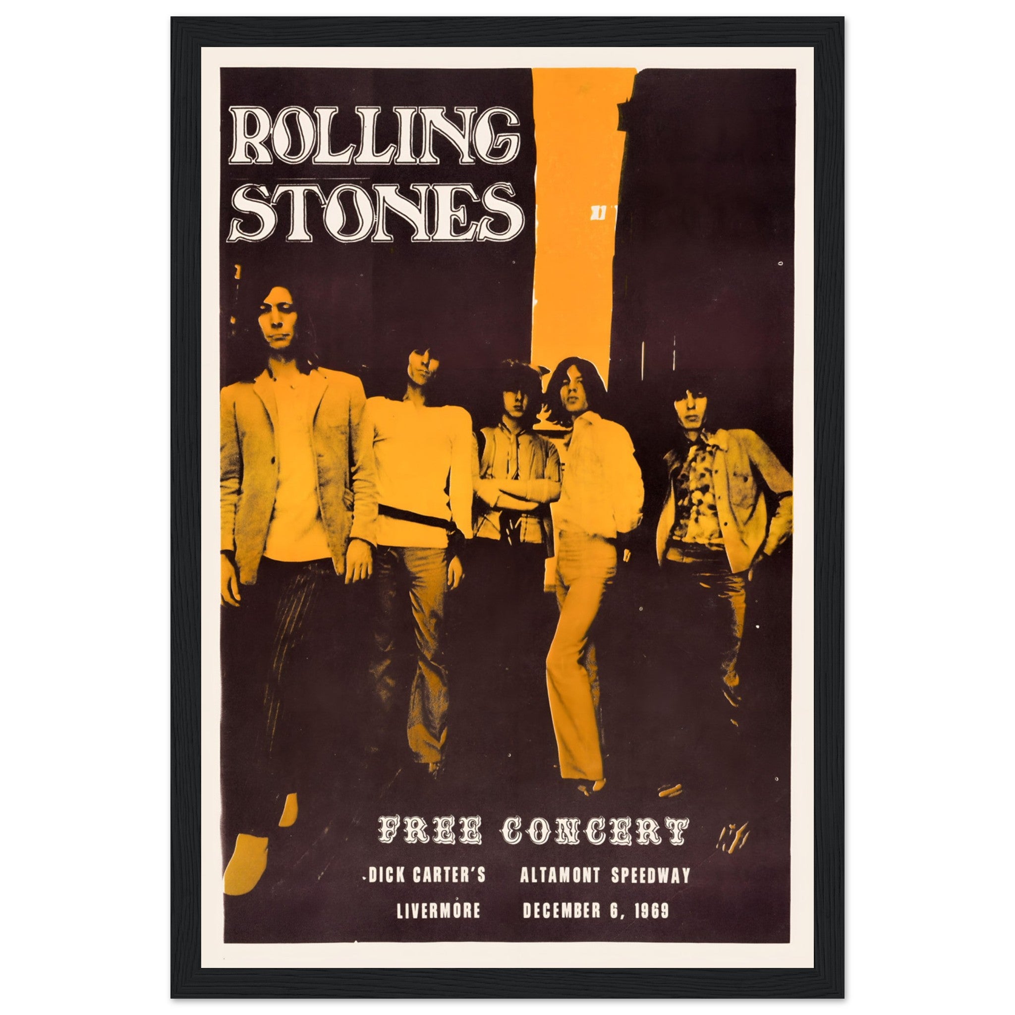 Step back in time with this Rolling Stones 1969 concert poster, celebrating one of the most iconic tours in rock history. Featuring the legendary band at the height of their fame, this vintage music poster captures the energy and spirit of their unforgettable performance. Perfect for rock music lovers, vintage concert memorabilia collectors, and fans of The Rolling Stones. Display this timeless piece of music history in your home, office, or music room. Shop now and add this iconic 1969 Rolling Stones conce