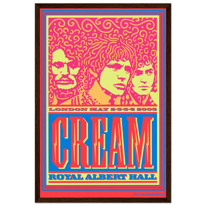 Royal Albert Hall 2005 Cream reunion concert art print — psychedelic music poster perfect for classic rock fans and collectors.