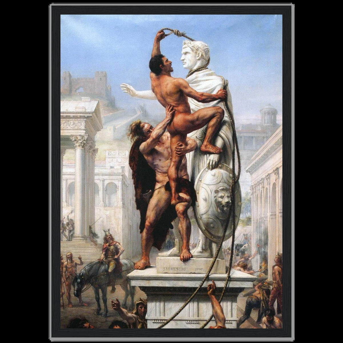 Sack of Rome poster – black frame mockup