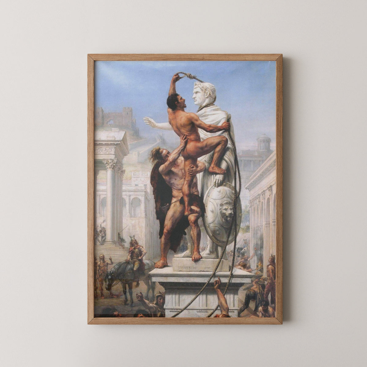 Sack of Rome poster – light wood frame mockup