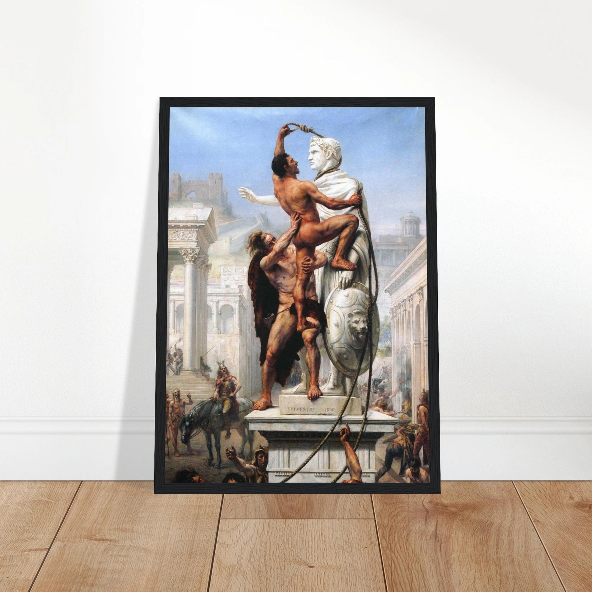 This high-quality reproduction print of Sack of Rome by Troy Coperton brings to life the chaos and drama of ancient Rome’s fall. The artwork depicts the brutality of Roman battles, with gladiators, warriors, and invaders locked in intense combat during one of history’s most infamous sieges. Coperton’s work is known for its dynamic composition, rich historical detail, and emotional power. Printed on archival-grade paper with museum-quality giclée printing, this poster print is perfect wall art for enthusiast