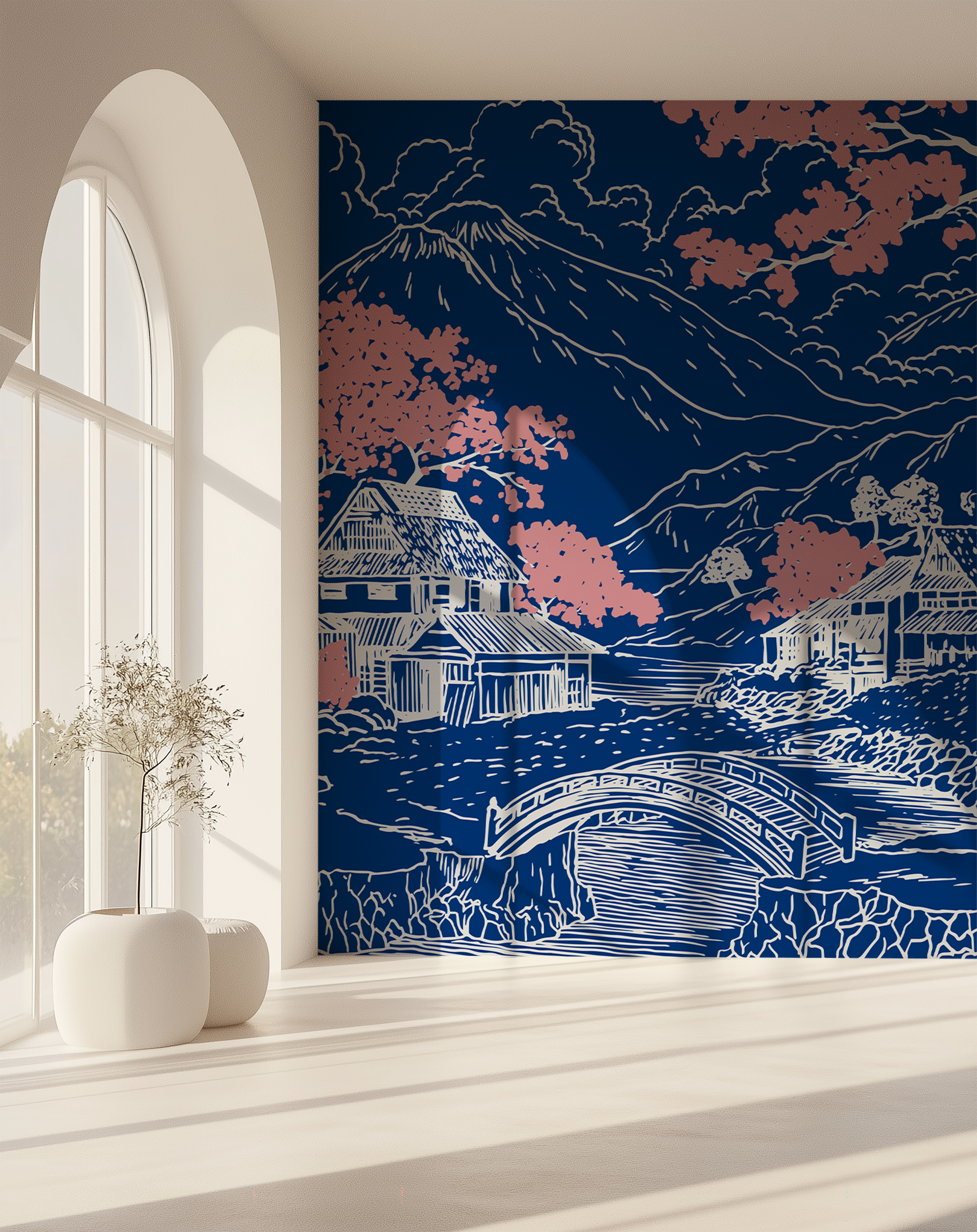 Sakura Mount Fuji Japanese wallpaper with cherry blossoms and traditional landscape