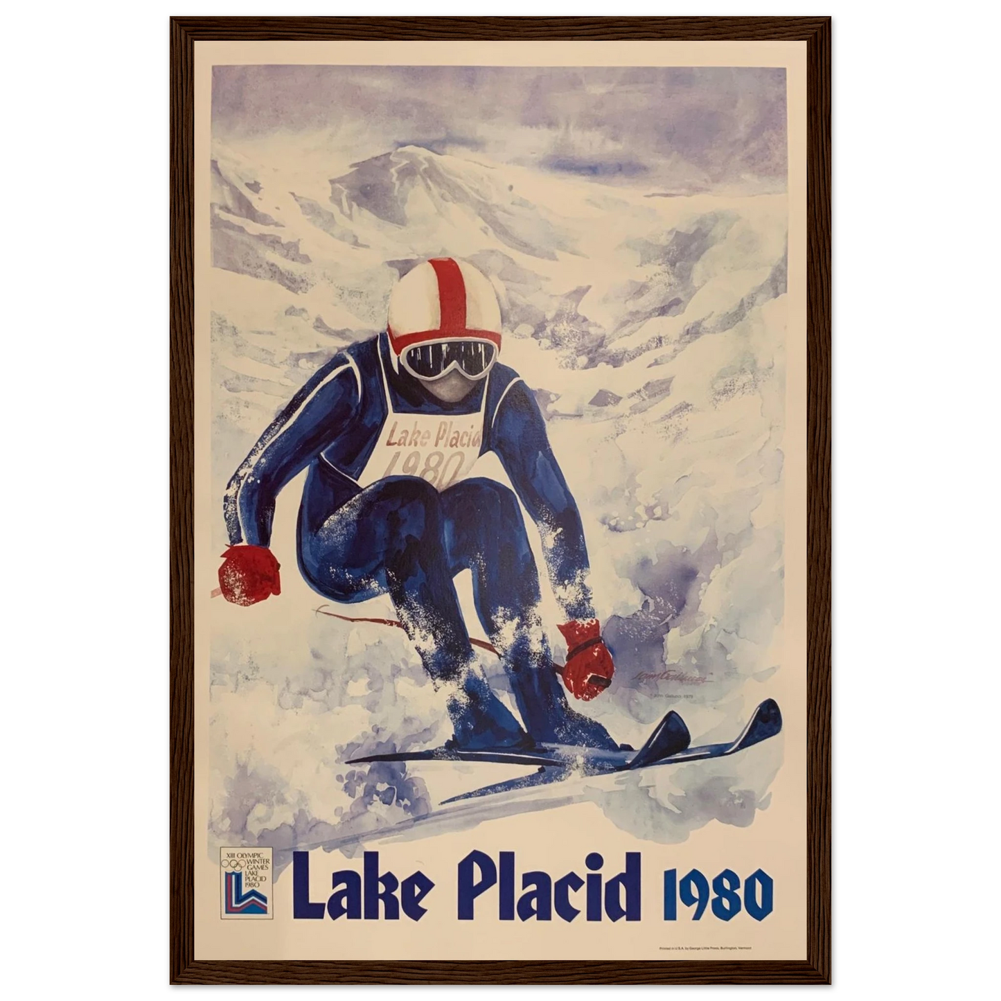 Vintage winter art print of Salt Lake City, Utah, a stylish poster for ski lodges, mountain cabins, and travel art collectors.